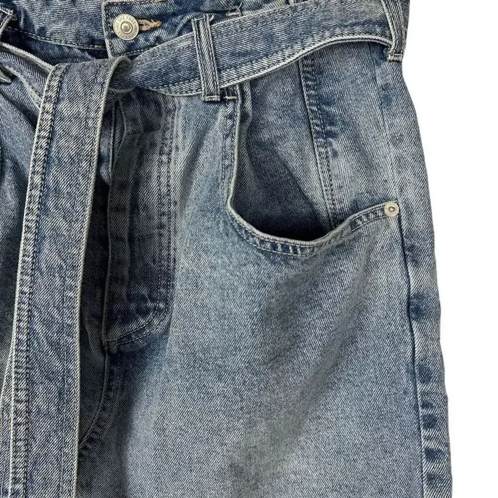 Free People East Of Eden Mini Skirt size 30 Denim Belted